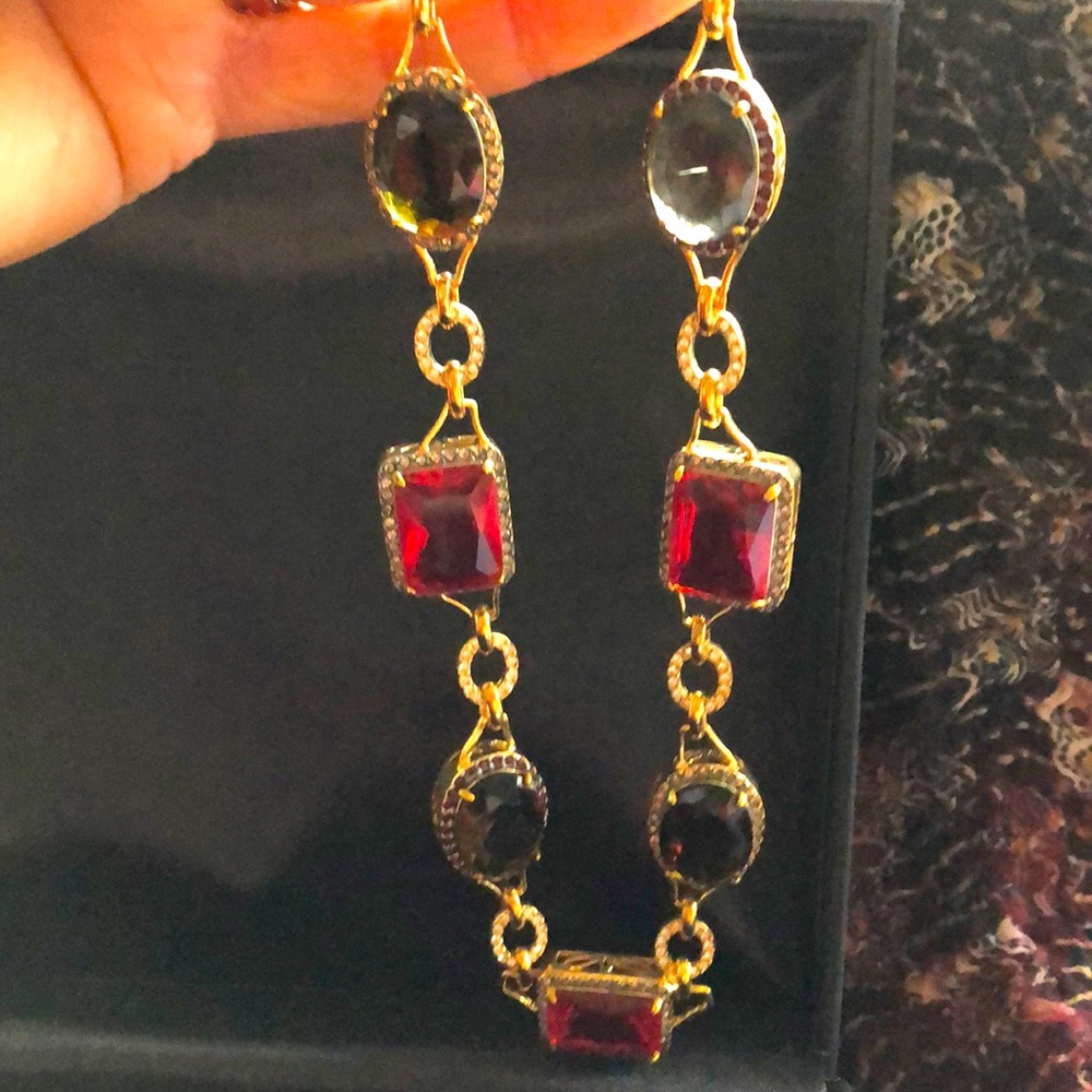 Ruby & topaz necklace.